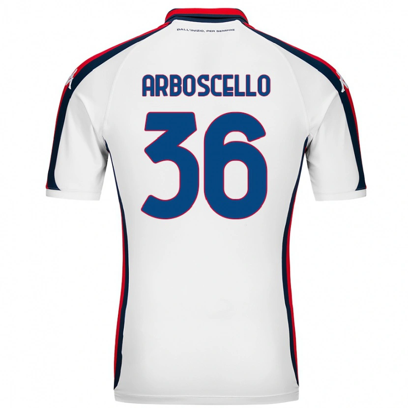 Danxen Enfant Maillot Riccardo Arboscello #36 Blanc Tenues Extérieur 2024/25 T-Shirt
