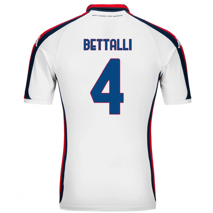 Danxen Enfant Maillot Giorgia Bettalli #4 Blanc Tenues Extérieur 2024/25 T-Shirt