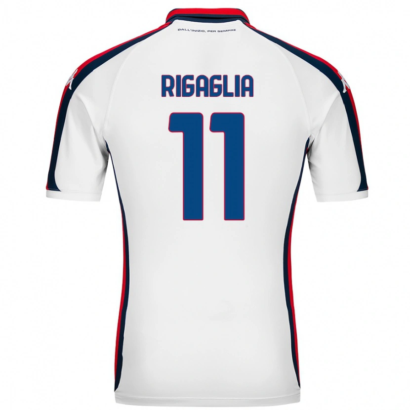 Danxen Enfant Maillot Alison Rigaglia #11 Blanc Tenues Extérieur 2024/25 T-Shirt