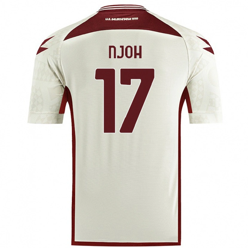 Danxen Enfant Maillot Lilian Njoh #17 Couleur Crème Tenues Extérieur 2024/25 T-Shirt