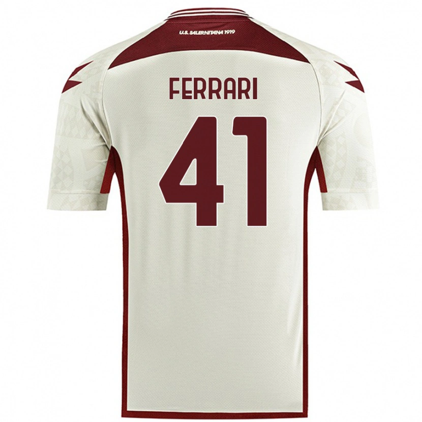 Danxen Enfant Maillot Tommaso Ferrari #41 Couleur Crème Tenues Extérieur 2024/25 T-Shirt