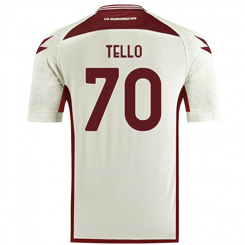 Danxen Enfant Maillot Andrés Tello #70 Couleur Crème Tenues Extérieur 2024/25 T-Shirt