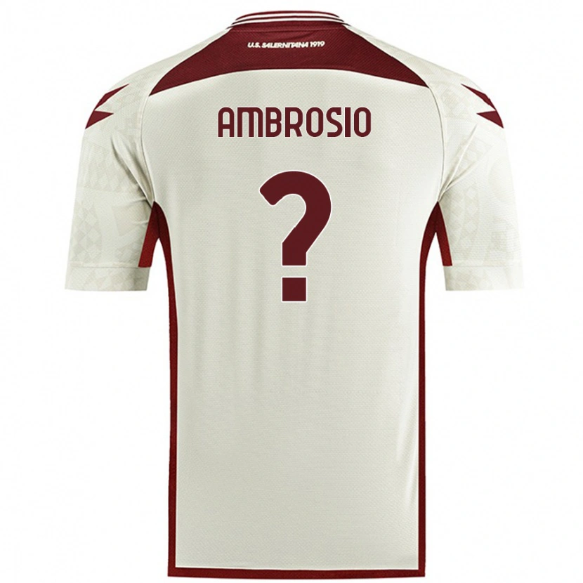 Danxen Enfant Maillot Alfonso Ambrosio #0 Couleur Crème Tenues Extérieur 2024/25 T-Shirt