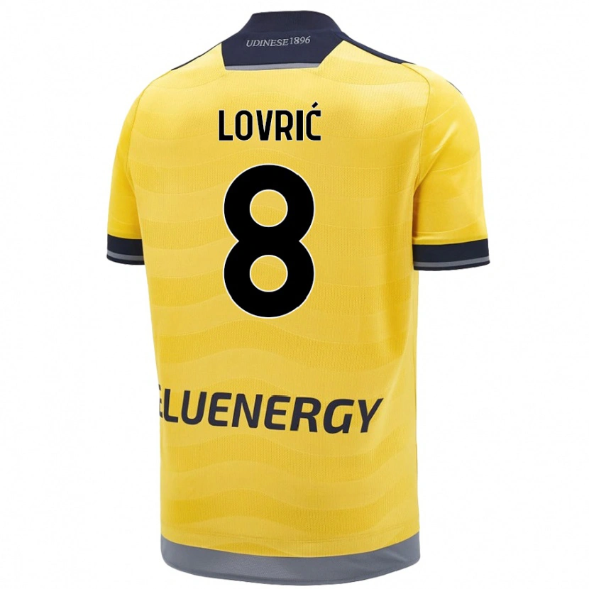 Danxen Enfant Maillot Sandi Lovrić #8 Doré Tenues Extérieur 2024/25 T-Shirt