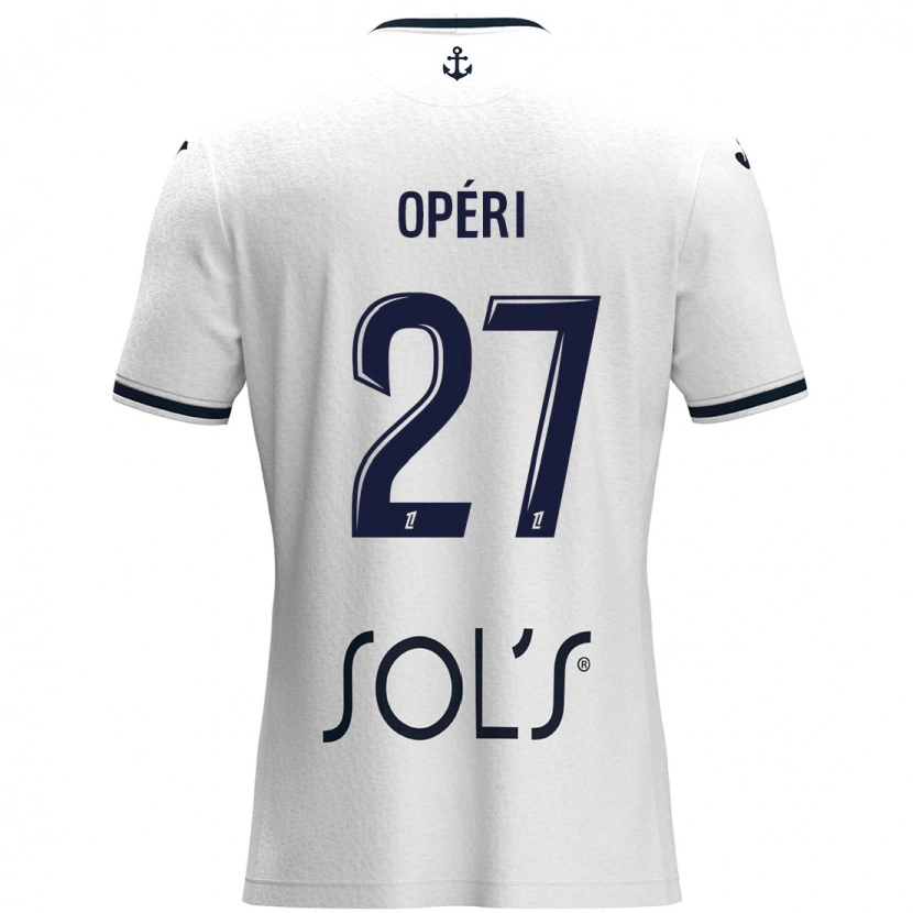 Danxen Enfant Maillot Christopher Operi #27 Blanc Bleu Foncé Tenues Extérieur 2024/25 T-Shirt