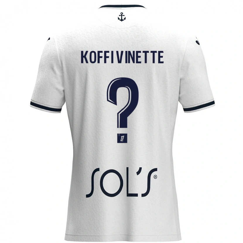 Danxen Enfant Maillot Enzo Koffi Vinette #0 Blanc Bleu Foncé Tenues Extérieur 2024/25 T-Shirt