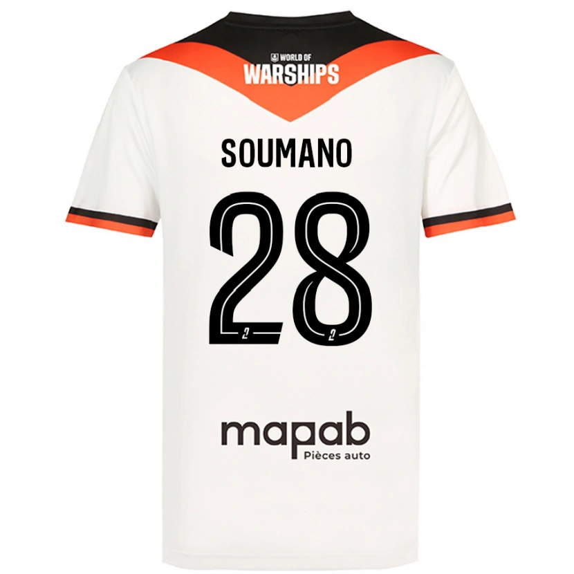 Danxen Enfant Maillot Sambou Soumano #28 Blanc Tenues Extérieur 2024/25 T-Shirt
