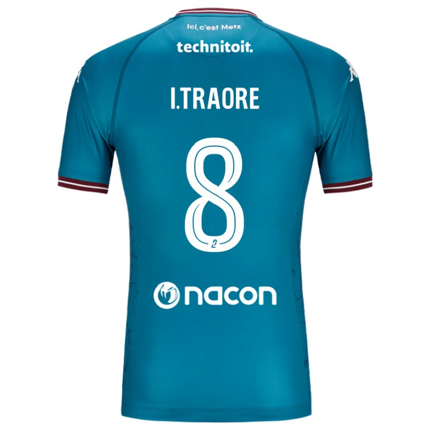 Danxen Enfant Maillot Ismaël Traoré #8 Bleu Pétrole Tenues Extérieur 2024/25 T-Shirt