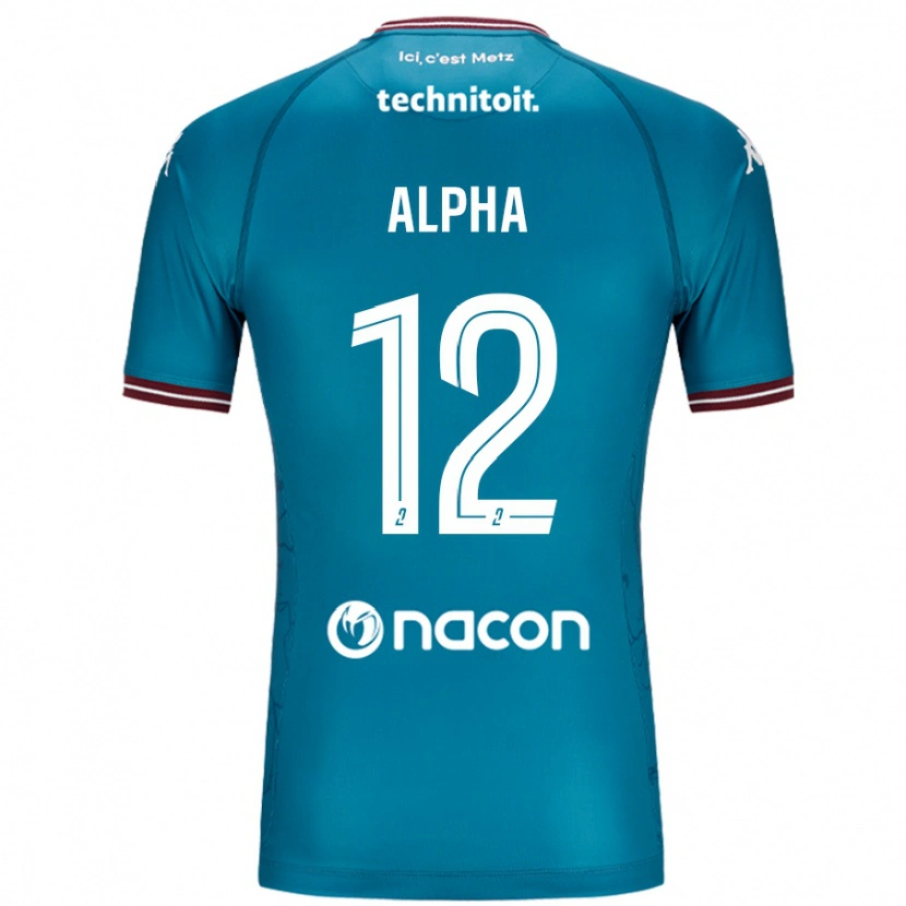 Danxen Enfant Maillot Alpha Touré #12 Bleu Pétrole Tenues Extérieur 2024/25 T-Shirt