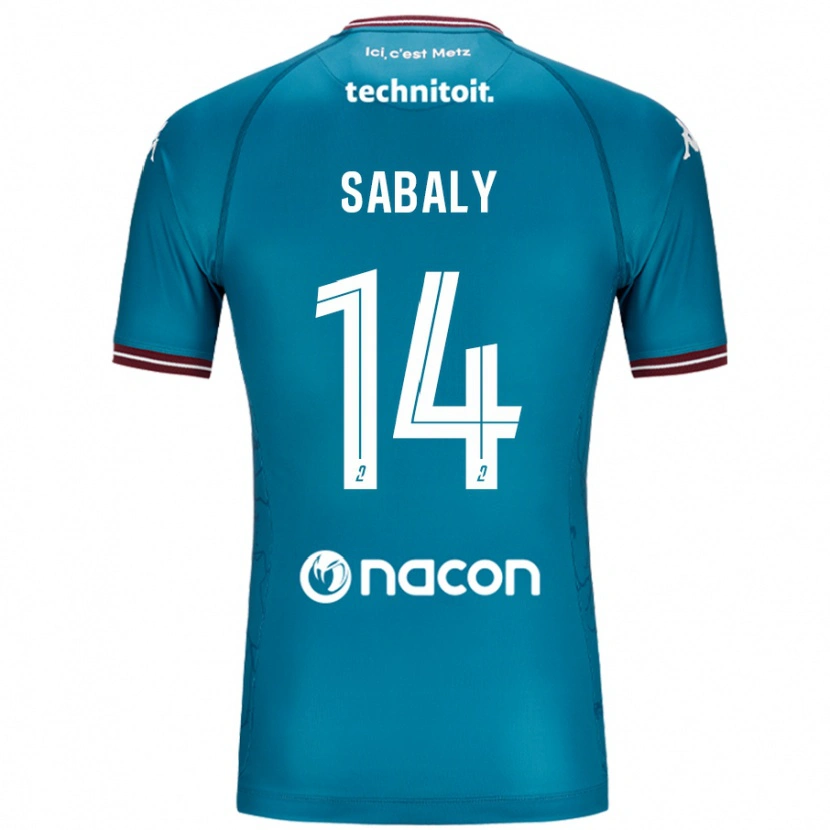 Danxen Enfant Maillot Cheikh Sabaly #14 Bleu Pétrole Tenues Extérieur 2024/25 T-Shirt