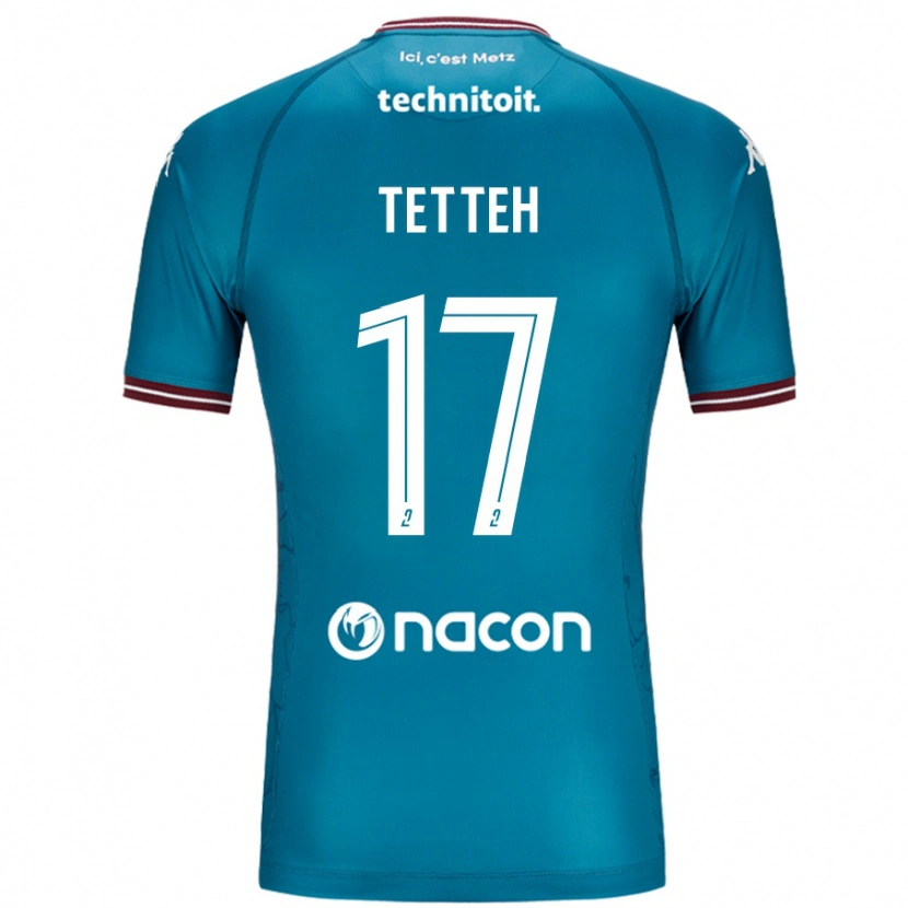 Danxen Enfant Maillot Benjamin Tetteh #17 Bleu Pétrole Tenues Extérieur 2024/25 T-Shirt