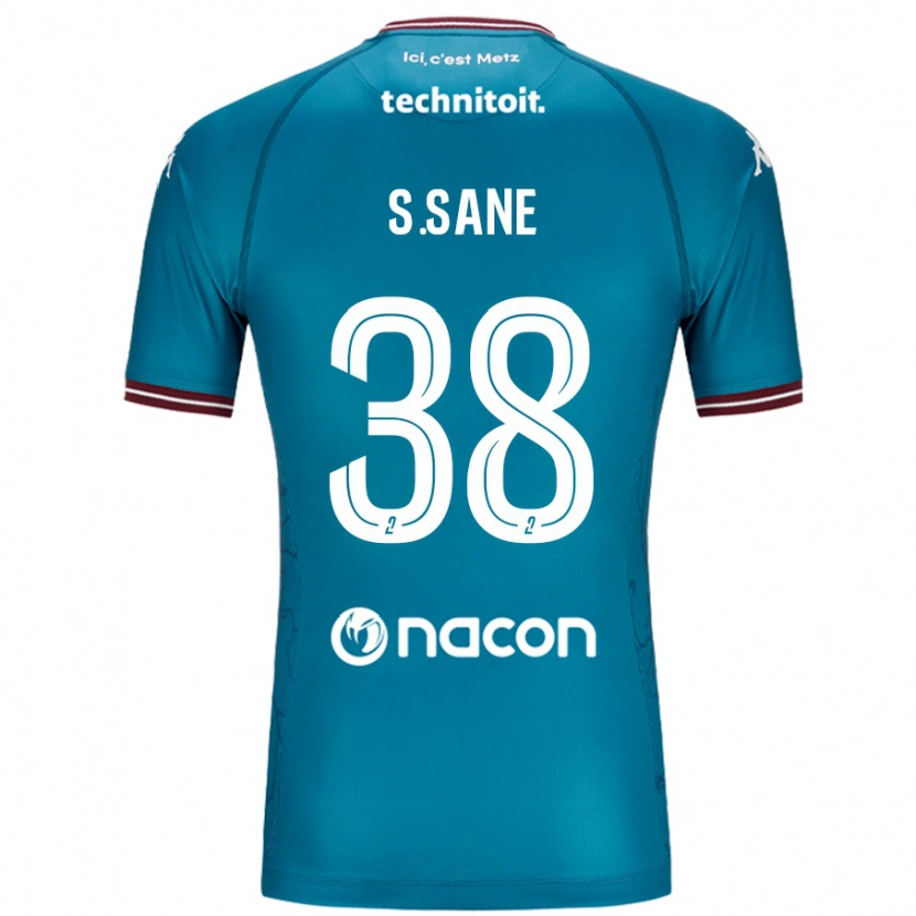 Danxen Enfant Maillot Sadibou Sané #38 Bleu Pétrole Tenues Extérieur 2024/25 T-Shirt