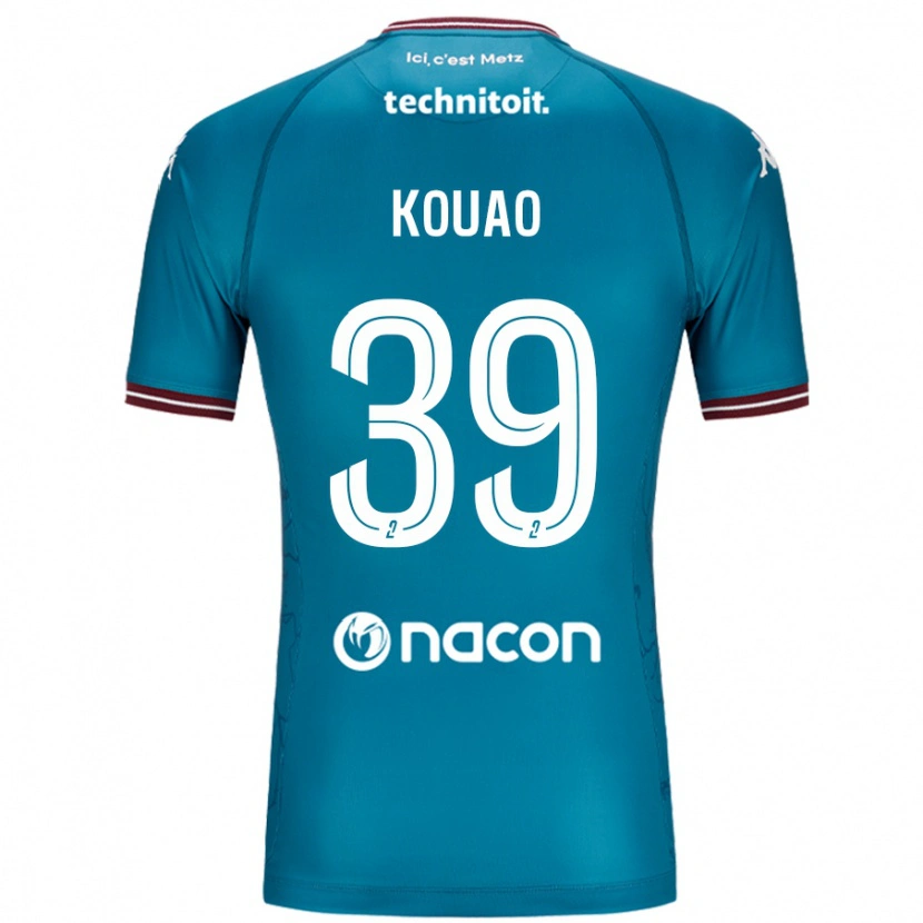 Danxen Enfant Maillot Koffi Kouao #39 Bleu Pétrole Tenues Extérieur 2024/25 T-Shirt
