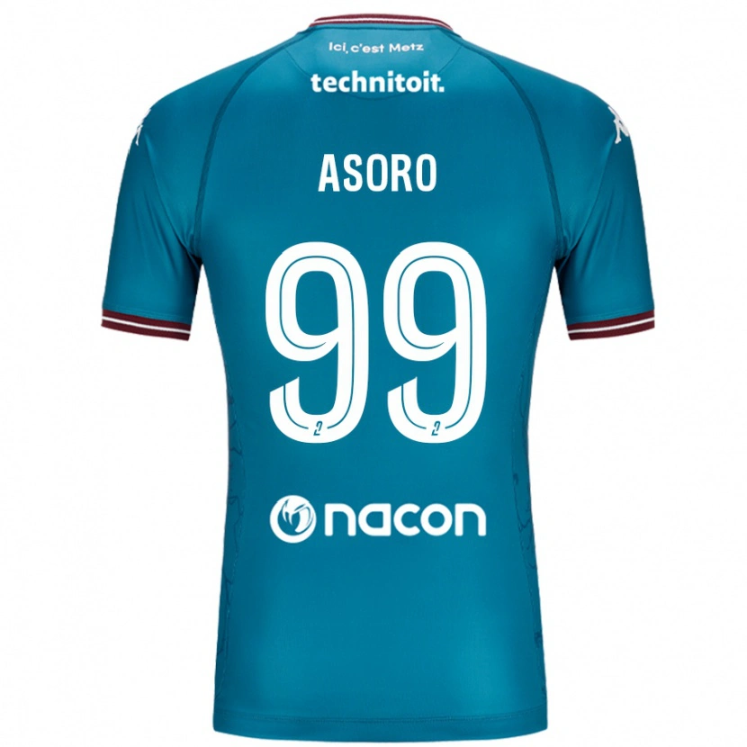 Danxen Enfant Maillot Joel Asoro #99 Bleu Pétrole Tenues Extérieur 2024/25 T-Shirt