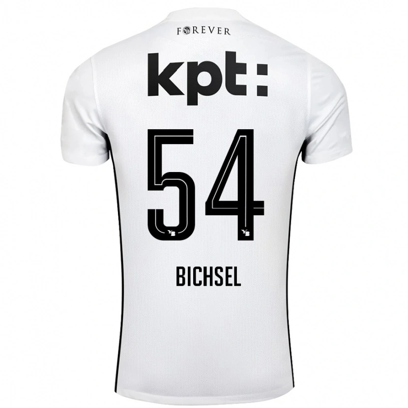 Danxen Enfant Maillot Joel Bichsel #54 Blanc Noir Tenues Extérieur 2024/25 T-Shirt