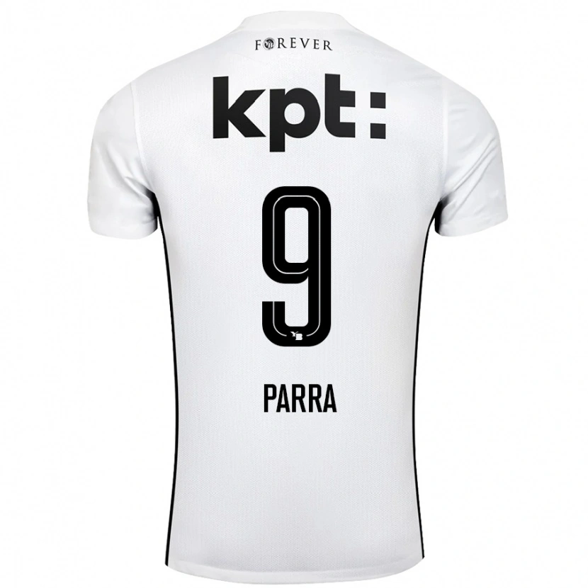Danxen Enfant Maillot Hugo Parra #9 Blanc Noir Tenues Extérieur 2024/25 T-Shirt