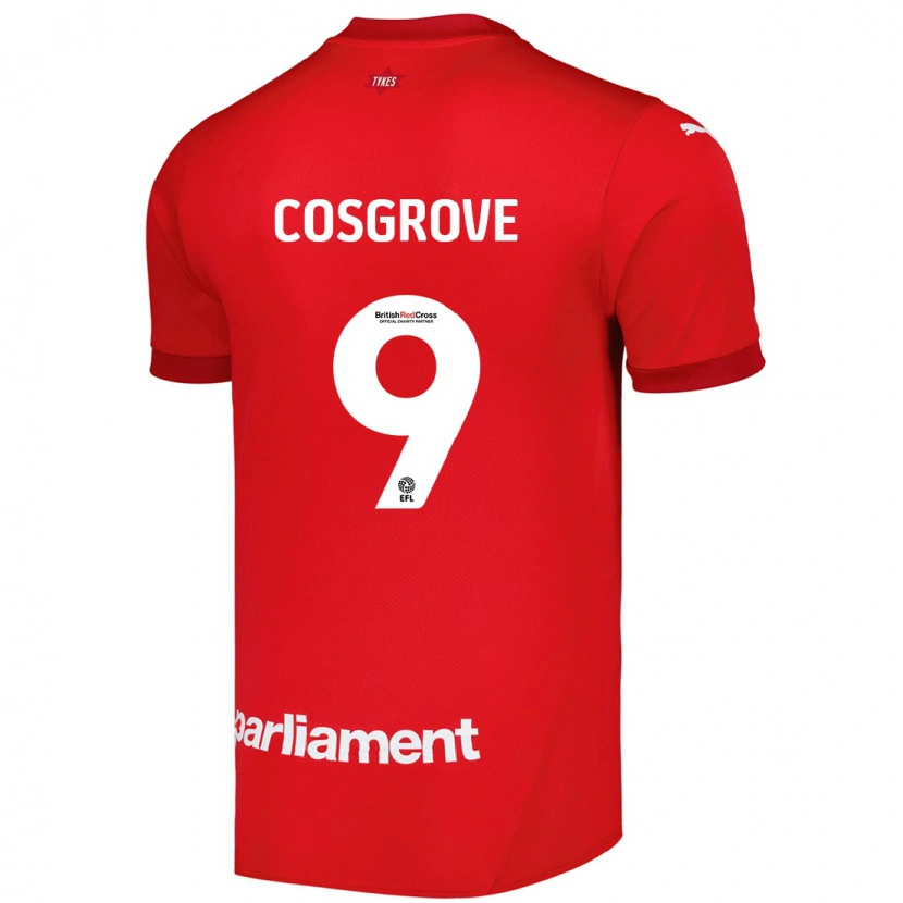 Danxen Homme Maillot Sam Cosgrove #9 Rouge Tenues Domicile 2024/25 T-Shirt