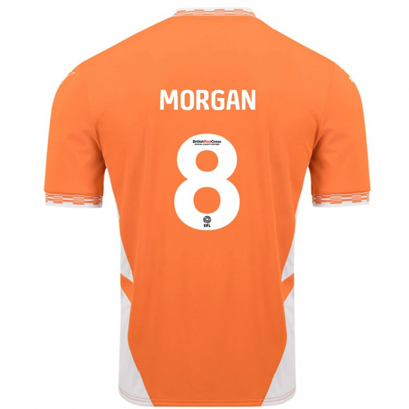 Danxen Homme Maillot Albie Morgan #8 Orange Blanc Tenues Domicile 2024/25 T-Shirt