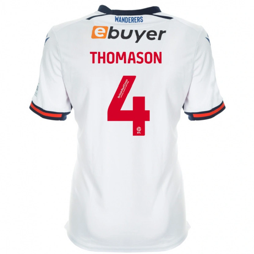 Danxen Homme Maillot George Thomason #4 Blanc Tenues Domicile 2024/25 T-Shirt
