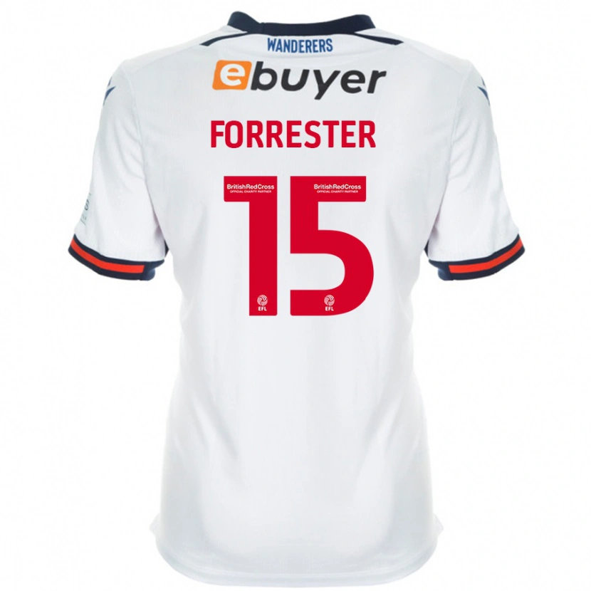 Danxen Homme Maillot Will Forrester #15 Blanc Tenues Domicile 2024/25 T-Shirt