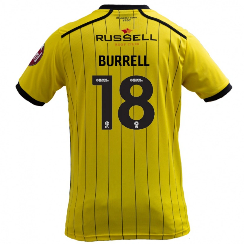 Danxen Homme Maillot Rumarn Burrell #18 Jaune Tenues Domicile 2024/25 T-Shirt