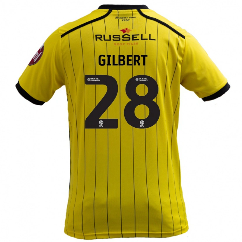 Danxen Homme Maillot Cameron Gilbert #28 Jaune Tenues Domicile 2024/25 T-Shirt