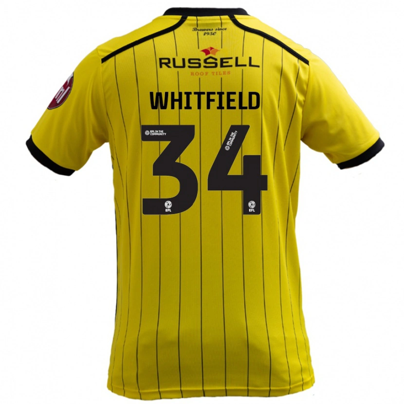 Danxen Homme Maillot Ben Whitfield #34 Jaune Tenues Domicile 2024/25 T-Shirt