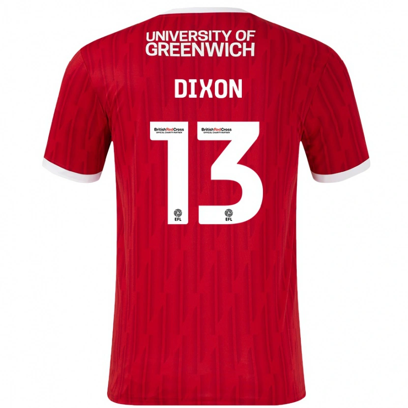 Danxen Homme Maillot Kaheim Dixon #13 Rouge Blanc Tenues Domicile 2024/25 T-Shirt