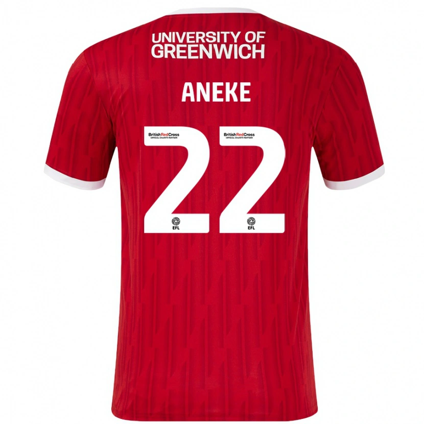 Danxen Homme Maillot Chuks Aneke #22 Rouge Blanc Tenues Domicile 2024/25 T-Shirt