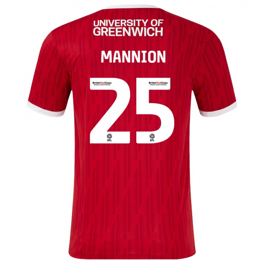 Danxen Homme Maillot Will Mannion #25 Rouge Blanc Tenues Domicile 2024/25 T-Shirt