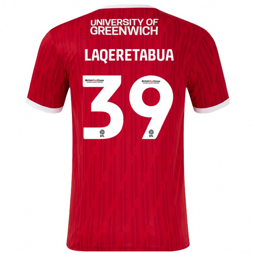 Danxen Homme Maillot Josh Laqeretabua #39 Rouge Blanc Tenues Domicile 2024/25 T-Shirt