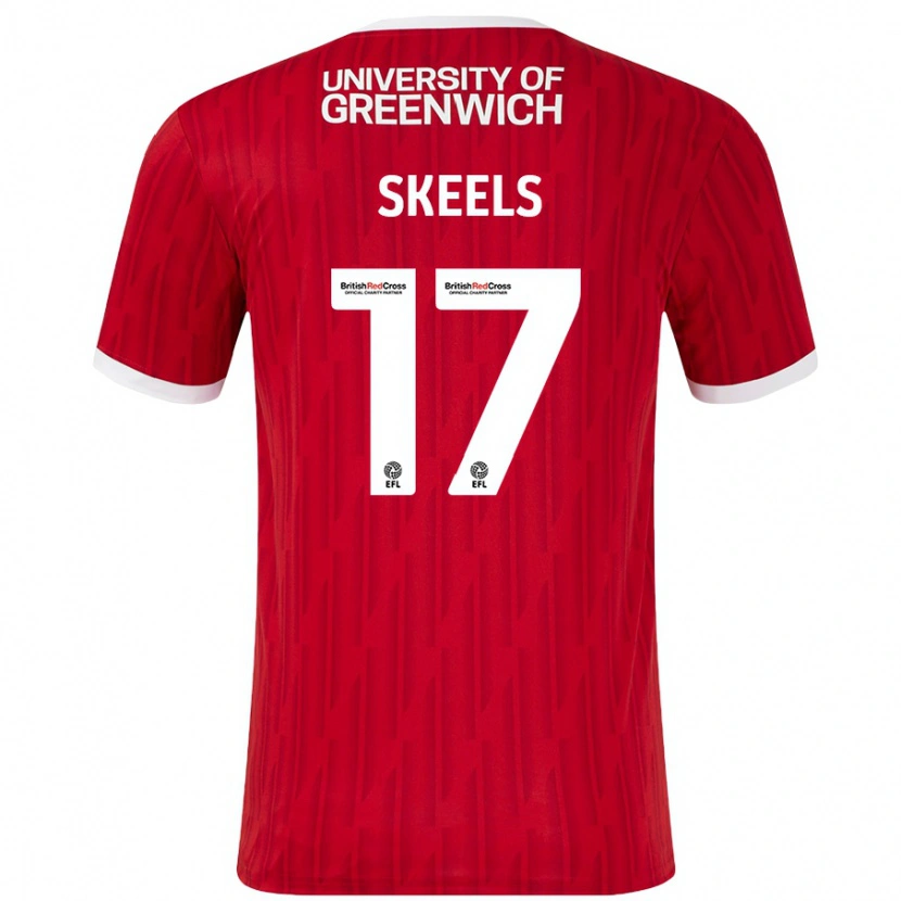 Danxen Homme Maillot Kiera Skeels #17 Rouge Blanc Tenues Domicile 2024/25 T-Shirt