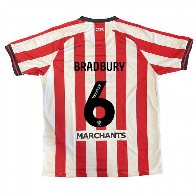 Danxen Homme Maillot Tom Bradbury #6 Rouge Blanc Tenues Domicile 2024/25 T-Shirt