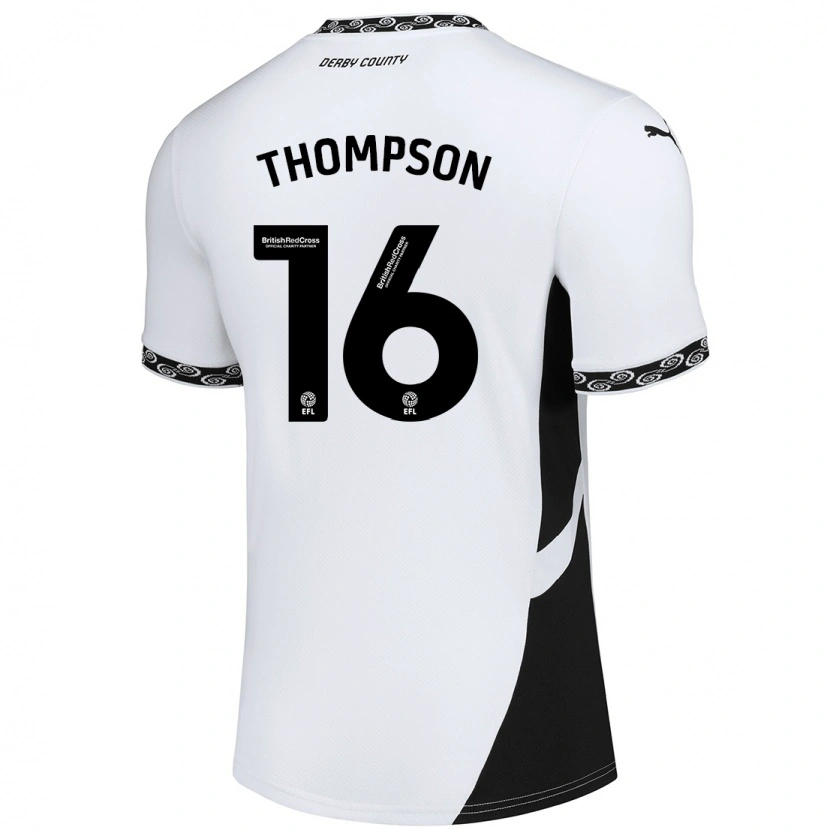 Danxen Homme Maillot Liam Thompson #16 Blanc Noir Tenues Domicile 2024/25 T-Shirt