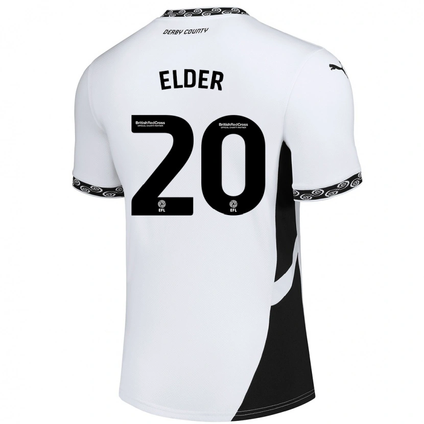 Danxen Homme Maillot Callum Elder #20 Blanc Noir Tenues Domicile 2024/25 T-Shirt