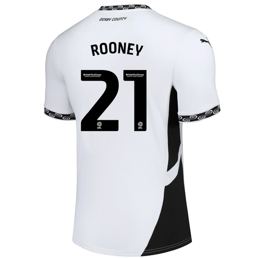 Danxen Homme Maillot Jake Rooney #21 Blanc Noir Tenues Domicile 2024/25 T-Shirt