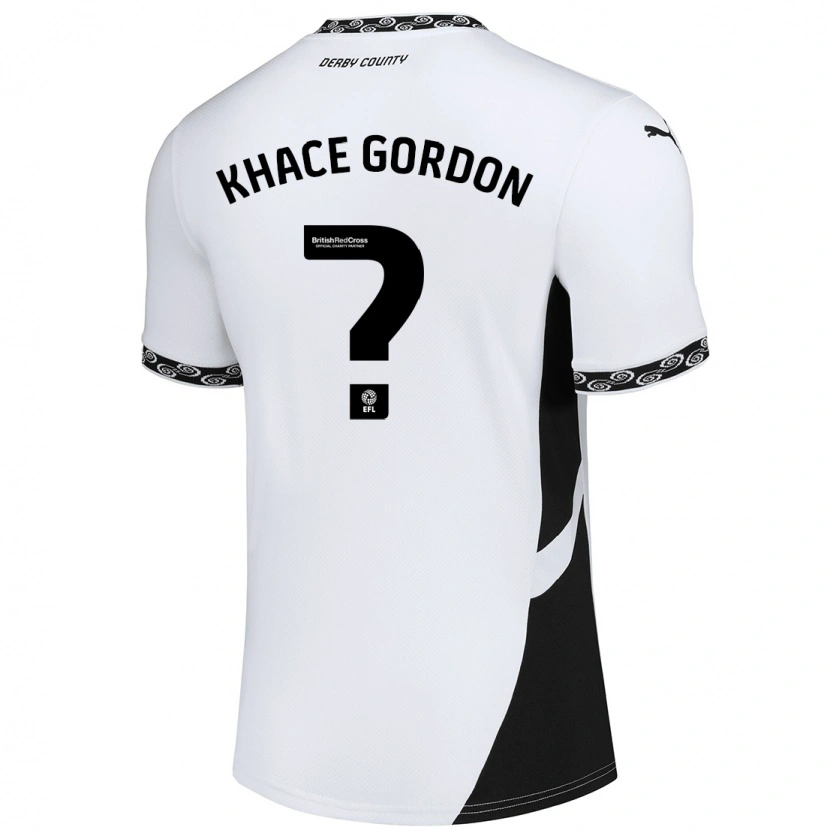Danxen Homme Maillot Khace Gordon #0 Blanc Noir Tenues Domicile 2024/25 T-Shirt
