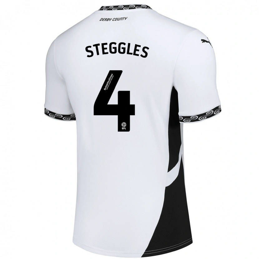 Danxen Homme Maillot Charlotte Steggles #4 Blanc Noir Tenues Domicile 2024/25 T-Shirt