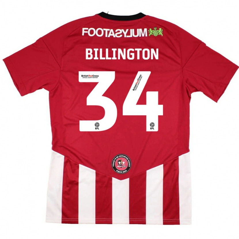 Danxen Homme Maillot Gabe Billington #34 Rouge Blanc Tenues Domicile 2024/25 T-Shirt