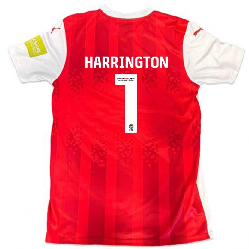 Danxen Homme Maillot David Harrington #1 Rouge Blanc Tenues Domicile 2024/25 T-Shirt