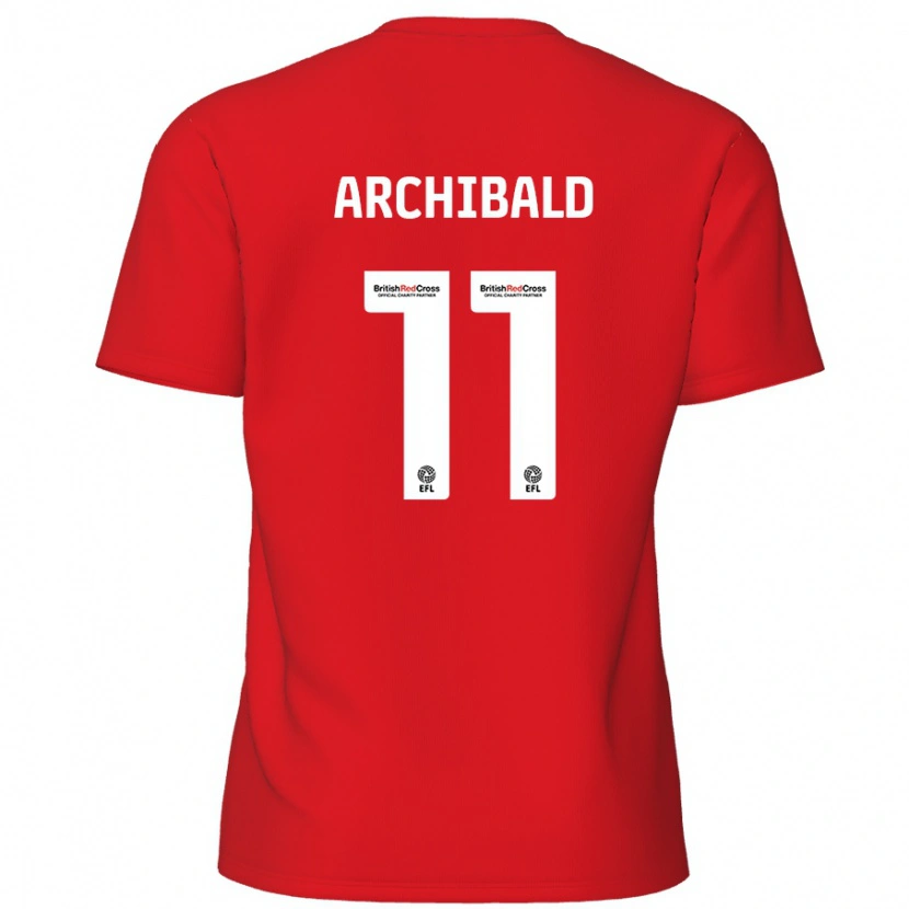 Danxen Homme Maillot Theo Archibald #11 Rouge Tenues Domicile 2024/25 T-Shirt