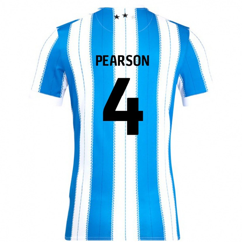 Danxen Homme Maillot Matty Pearson #4 Bleu Blanc Tenues Domicile 2024/25 T-Shirt