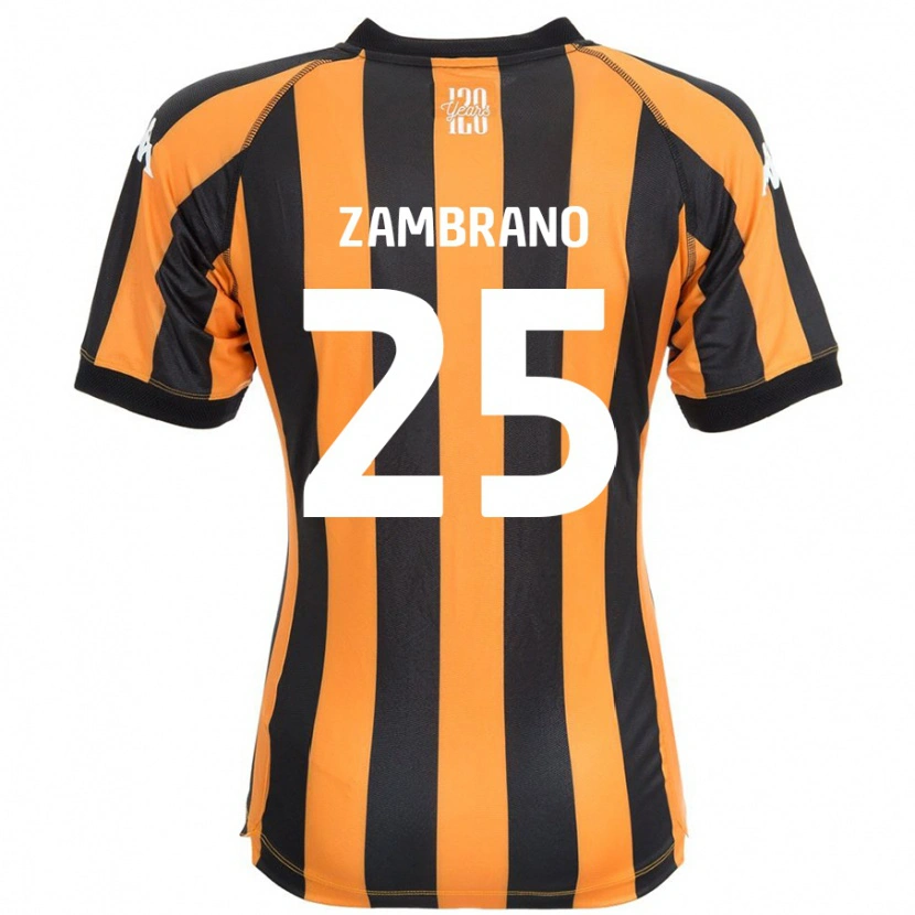Danxen Homme Maillot Óscar Zambrano #25 Noir Ambre Tenues Domicile 2024/25 T-Shirt