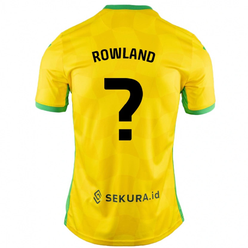 Danxen Homme Maillot Sonny Rowland #0 Jaune Vert Tenues Domicile 2024/25 T-Shirt