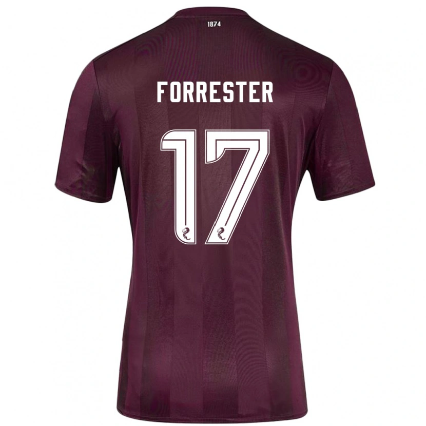 Danxen Homme Maillot Adam Forrester #17 Bordeaux Tenues Domicile 2024/25 T-Shirt