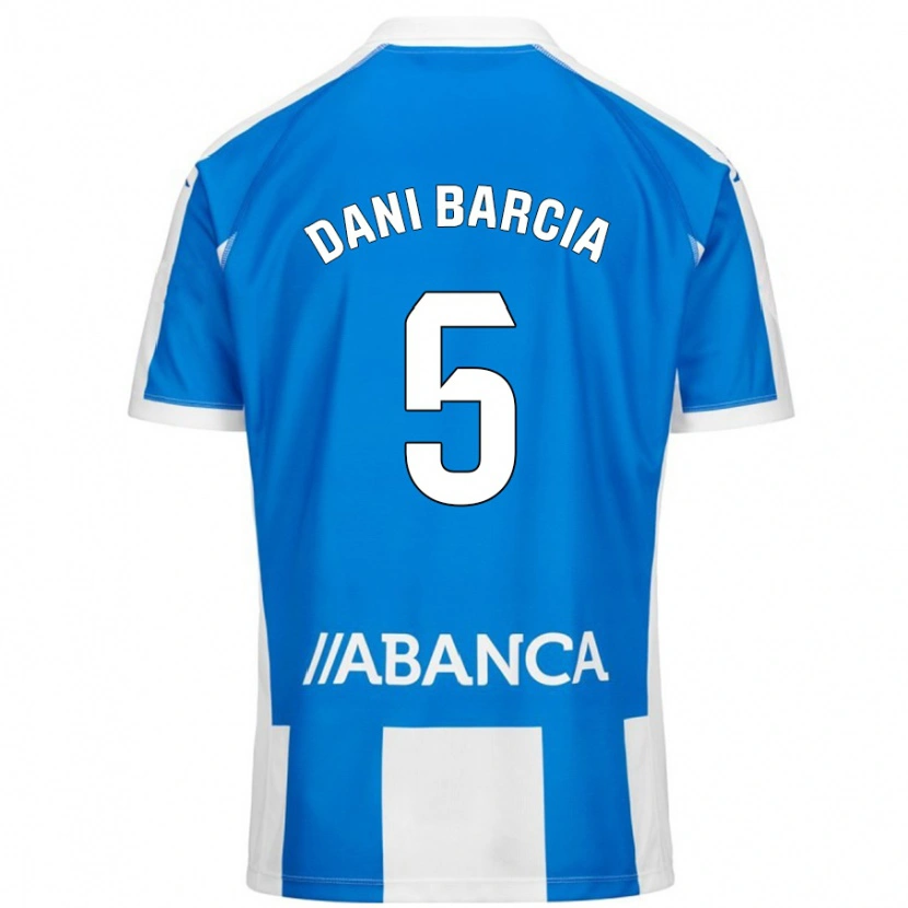 Danxen Homme Maillot Dani Barcia #5 Bleu Blanc Tenues Domicile 2024/25 T-Shirt