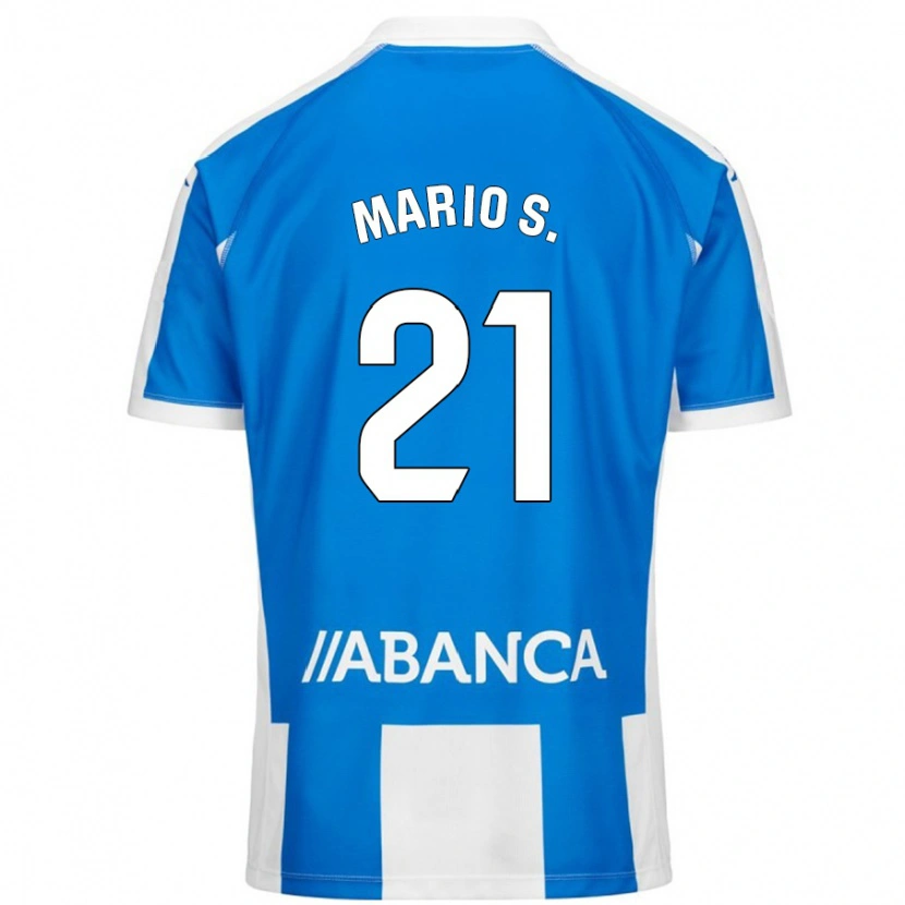 Danxen Homme Maillot Mario Soriano #21 Bleu Blanc Tenues Domicile 2024/25 T-Shirt