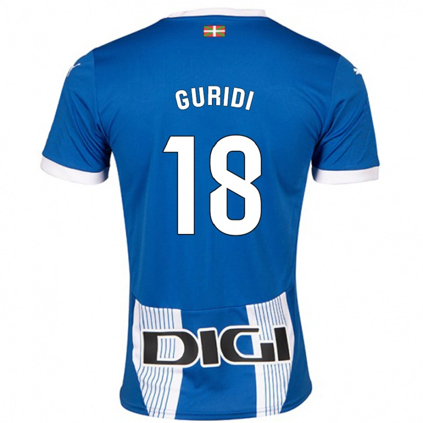 Danxen Homme Maillot Jon Guridi #18 Bleu Tenues Domicile 2024/25 T-Shirt