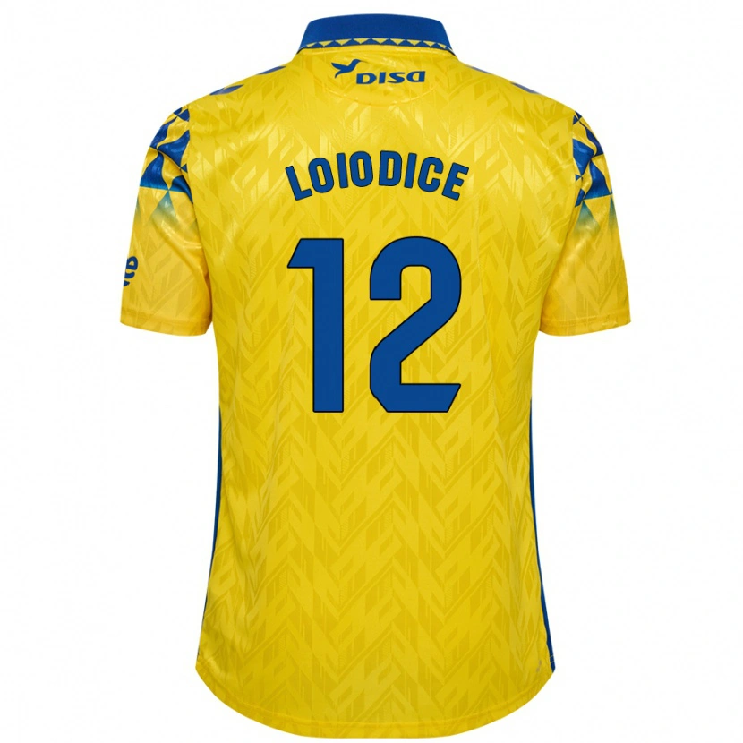 Danxen Homme Maillot Enzo Loiodice #12 Jaune Bleu Tenues Domicile 2024/25 T-Shirt