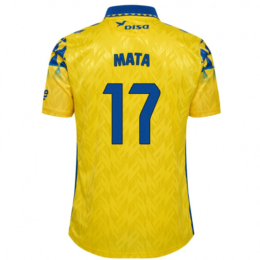 Danxen Homme Maillot Jaime Mata #17 Jaune Bleu Tenues Domicile 2024/25 T-Shirt